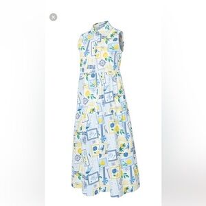 NEW Alex’s lemonade stand cotton midi dress with button down